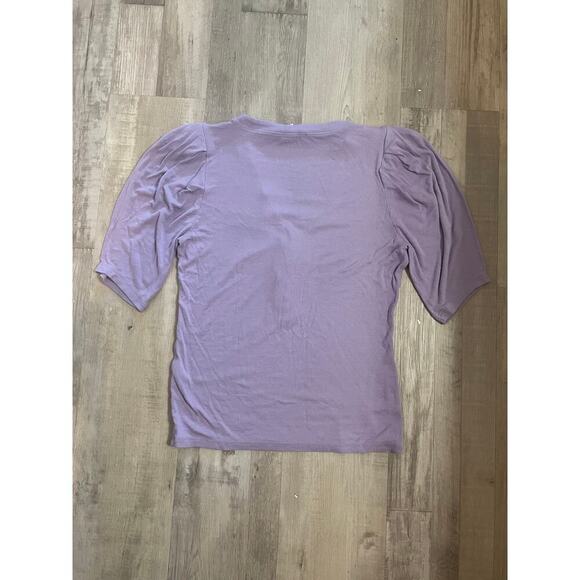 Frame Puff-Sleeve Henley Lilac Top size Large - Picture 11 of 11